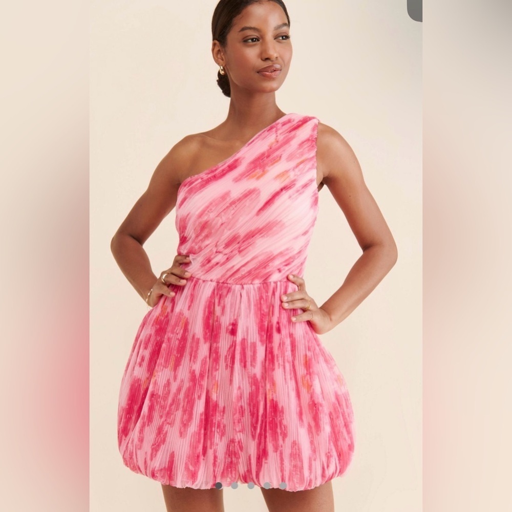 Anthropologie Hutch Pink One Shoulder Romper NWT Size 6